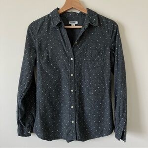 Old Navy Gray Polka Dot Button-up Shirt Top